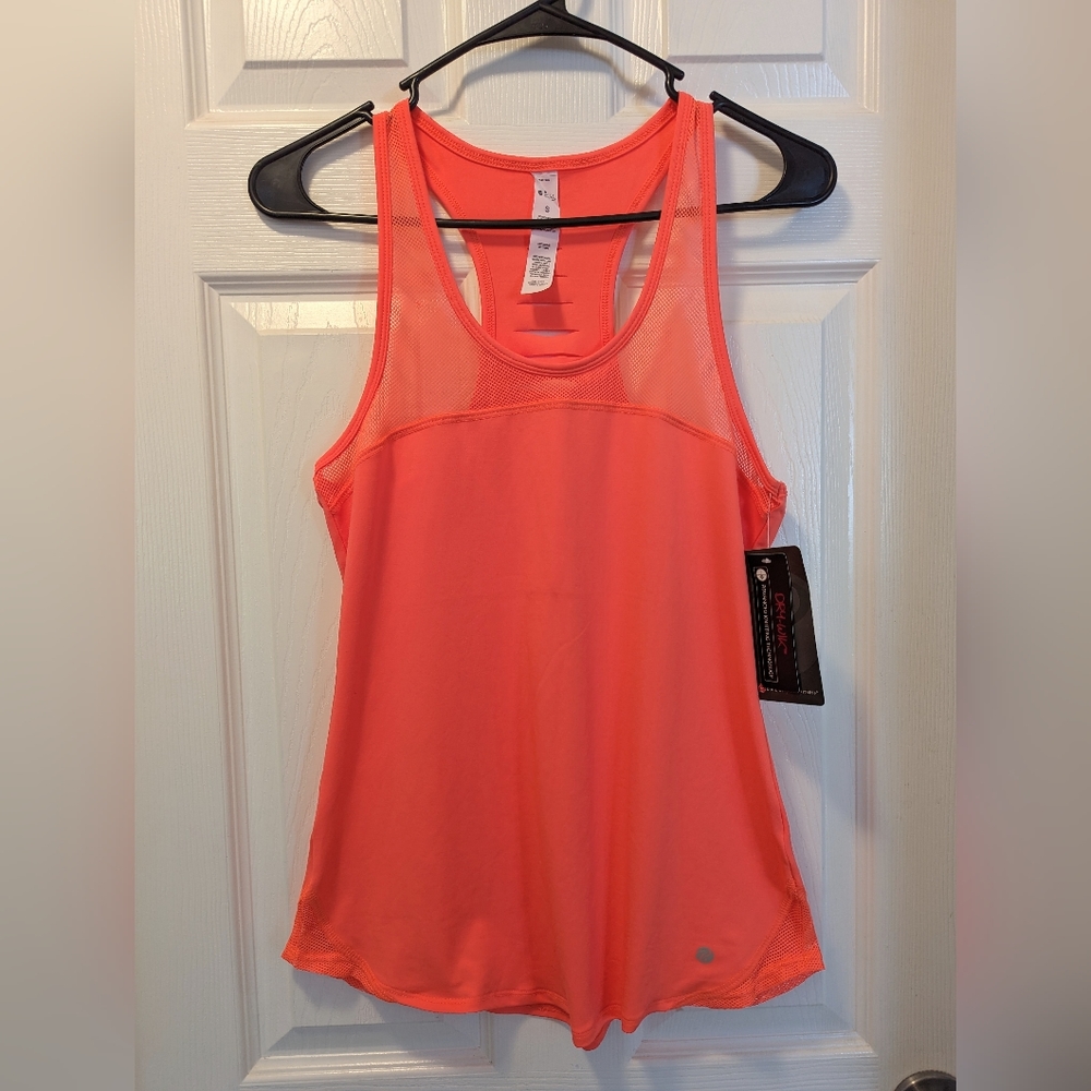 Bally Total Fitness Athletic Tank Neon Orange Size S NWT